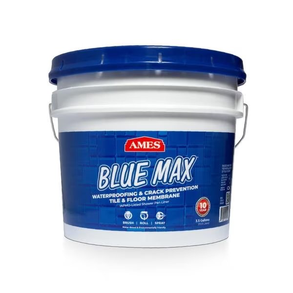 Ames Blue Max Waterproofing and Crack Prevention Tile & Floor Membrane 3.5 Gallon - Blue, Ames Research Laboratories, Mfr#: BMX3.5TILE
